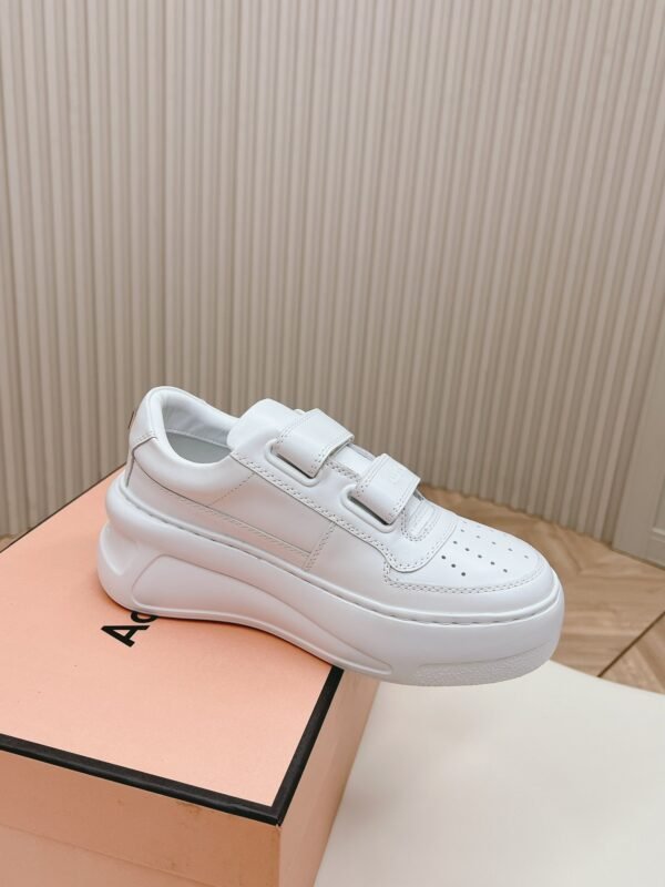Acne Studios thick-soled Velcro smiley face white sneakers