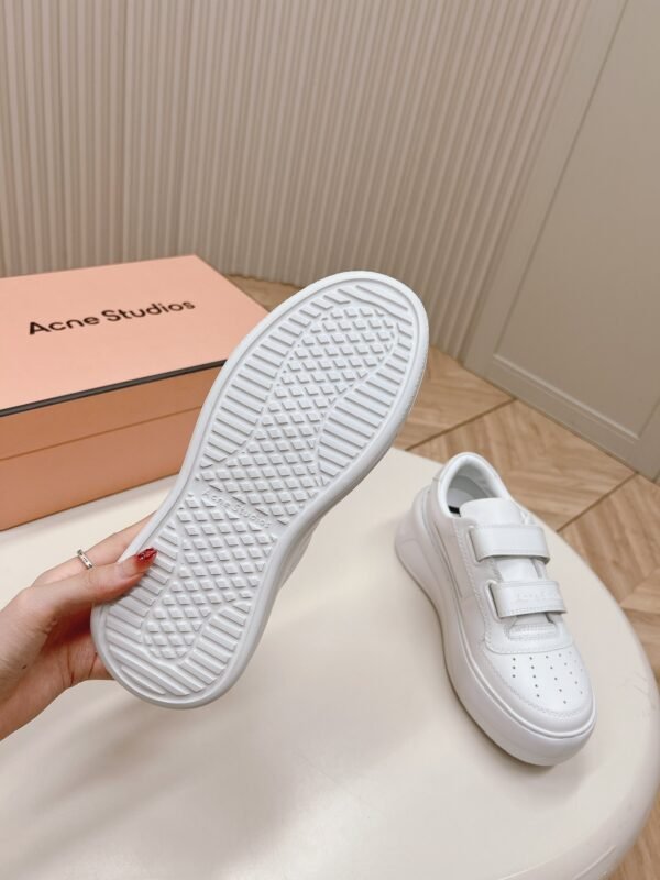 Acne Studios thick-soled Velcro smiley face white sneakers