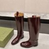 GUCCI casual Kelly knight boots catwalk style advanced version 1:1 inner cowhide material