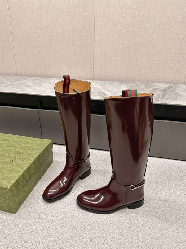 GUCCI casual Kelly knight boots catwalk style advanced version 1:1 inner cowhide material