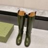 GUCCI casual Kelly knight boots catwalk style advanced version 1:1 inner cowhide material