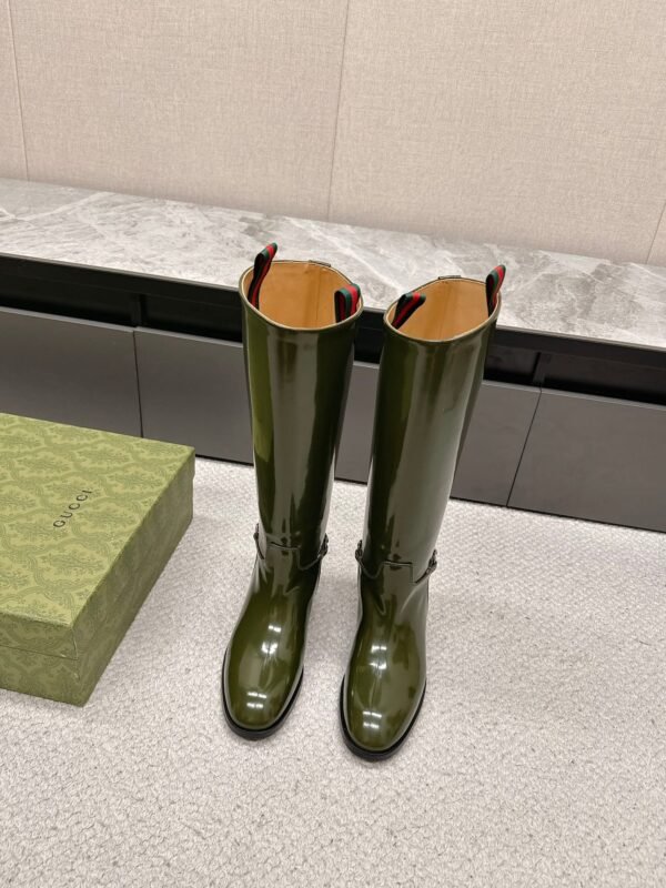 GUCCI casual Kelly knight boots catwalk style advanced version 1:1 inner cowhide material