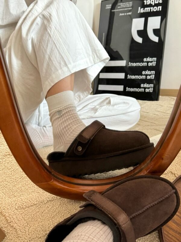 UGG Lana Kroger shoes thick-soled 4.45cm back two-way wool slippers