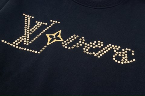 LV Sweatshirts Beaded embroidered crew-neck hoodie