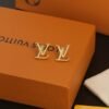 Louis Vuitton gold letter earrings