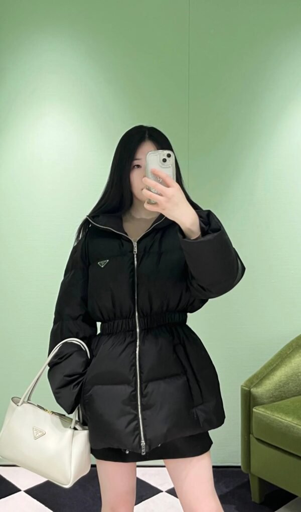 PRADA New autumn and winter waist nylon down jacket 90% goose down + 10% feather