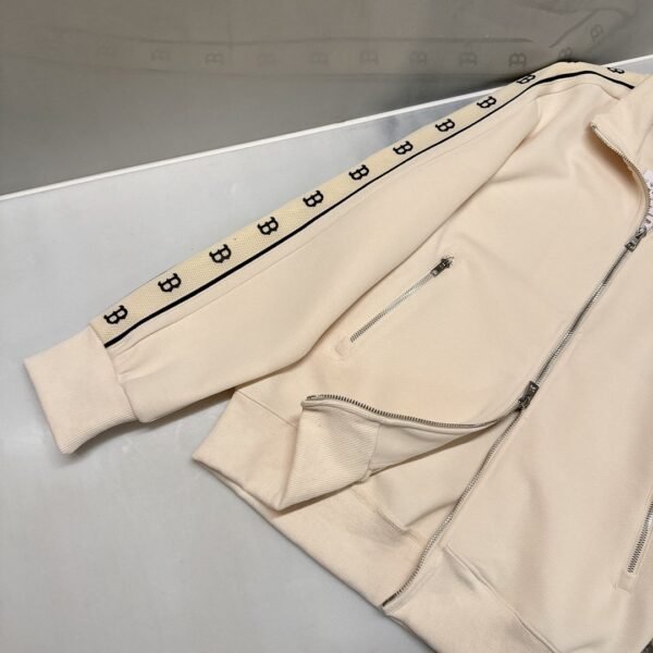 MLB air layer woven tape jacket stand up collar cardigan overcoat