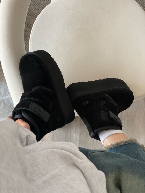 UGG autumn and winter new products height increase thick bottom double Velcro short boots pure wool