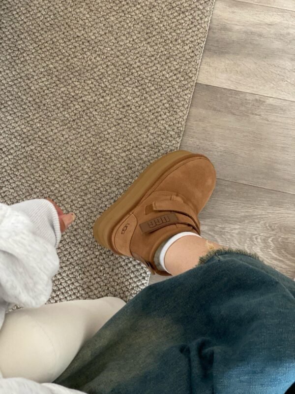 UGG autumn and winter new products height increase thick bottom double Velcro short boots pure wool