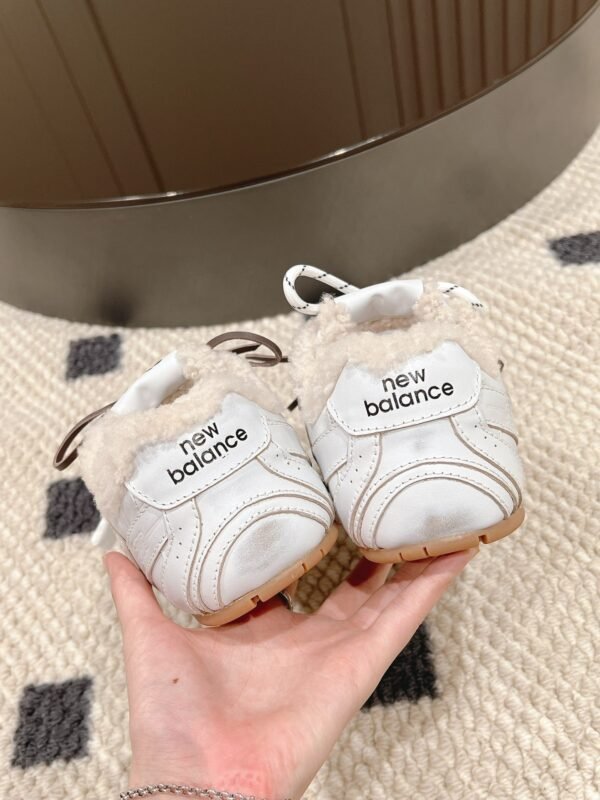 miumiu&NB Co-branded genuine leather upper and cashmere lining shoes Premium version