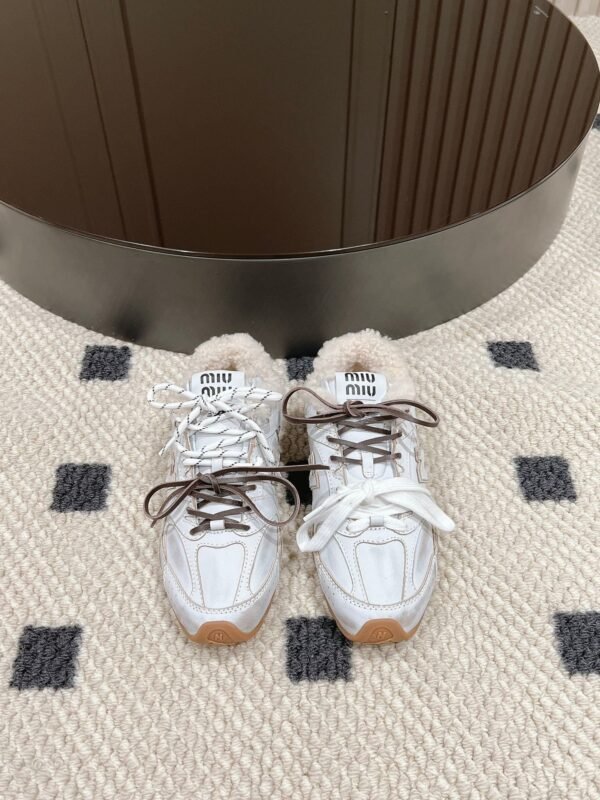 miumiu&NB Co-branded genuine leather upper and cashmere lining shoes Premium version