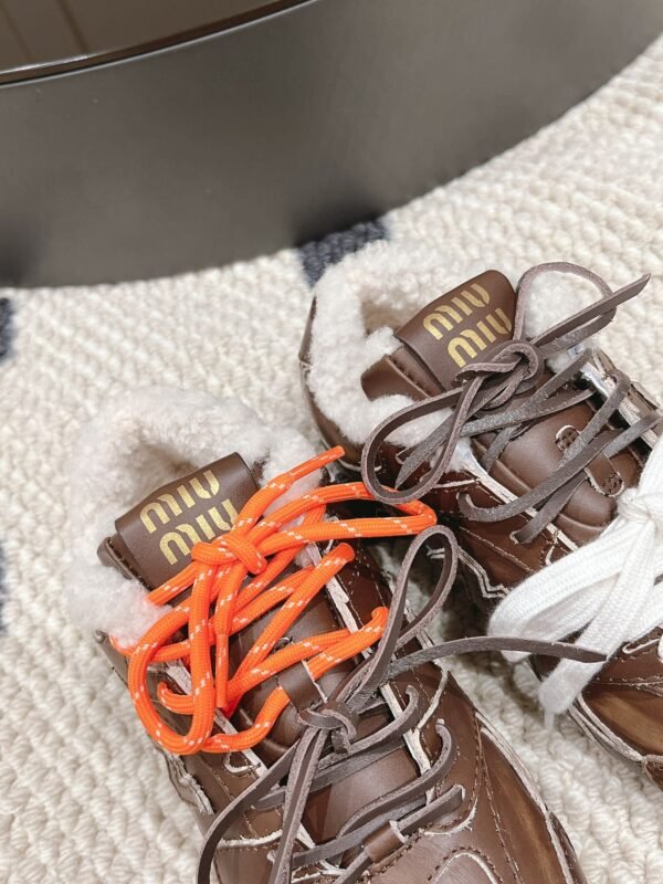 miumiu&NB Co-branded genuine leather upper and cashmere lining shoes Premium version