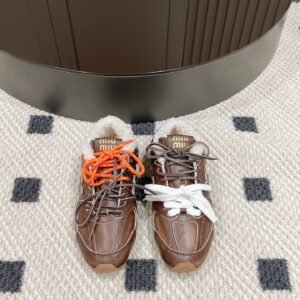 miumiu&NB Co-branded genuine leather upper and cashmere lining shoes Premium version
