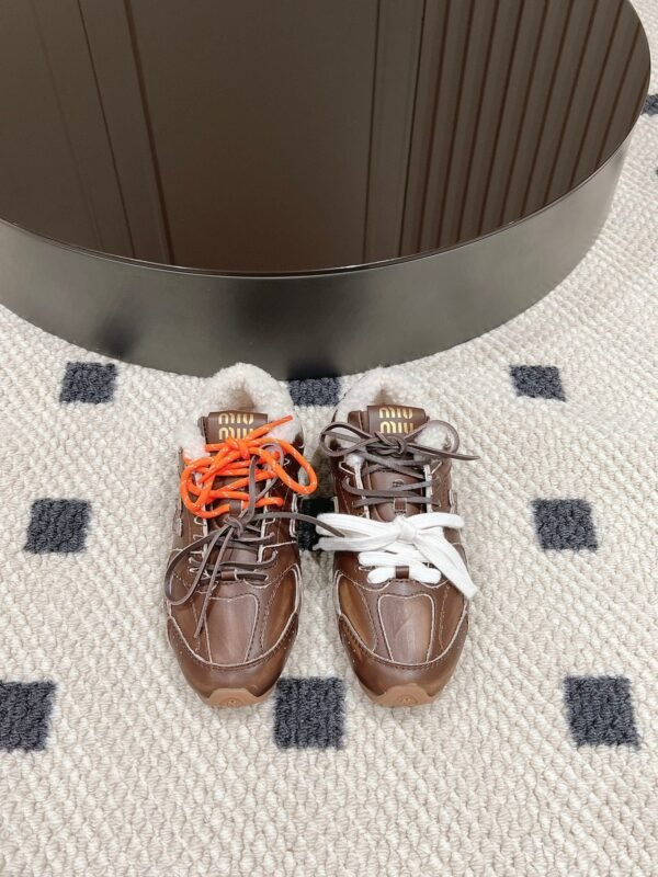 miumiu&NB Co-branded genuine leather upper and cashmere lining shoes Premium version