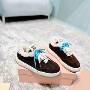 miumiu original cowhide upper wool lining high-end shoes