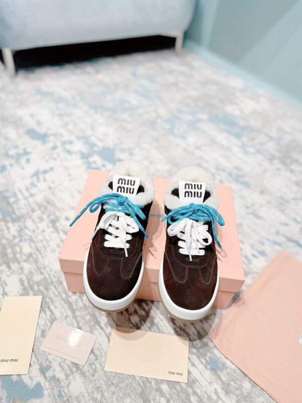miumiu original cowhide upper wool lining high-end shoes