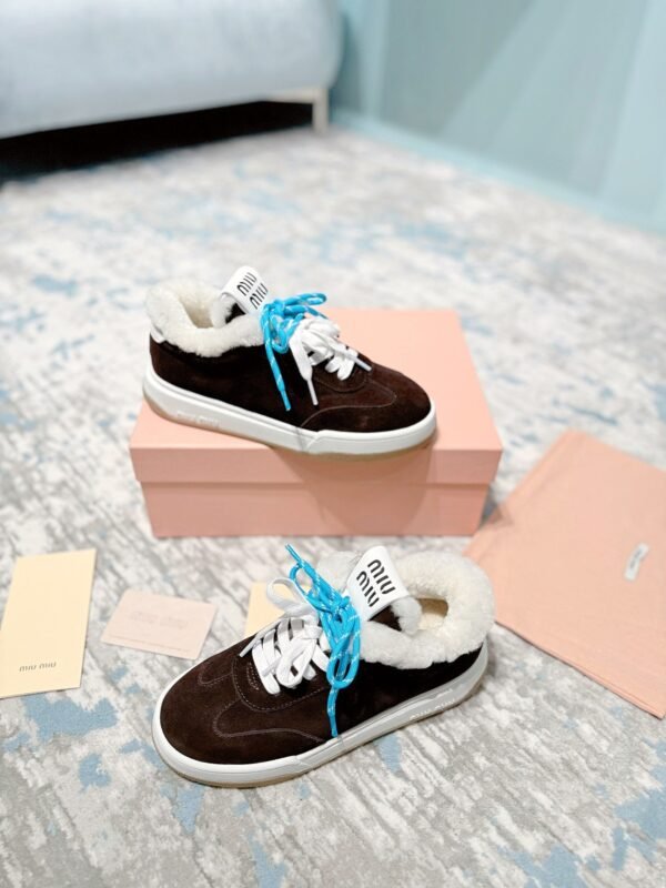 miumiu original cowhide upper wool lining high-end shoes