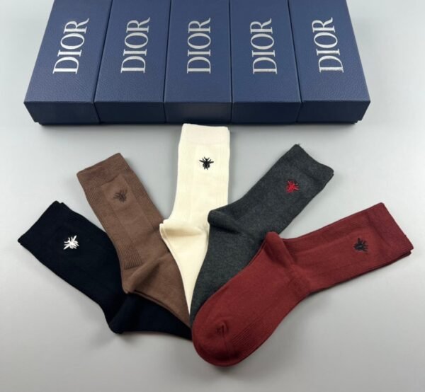 DIOR socks with bee logo 5 pairs per box