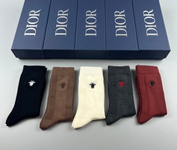 DIOR socks with bee logo 5 pairs per box