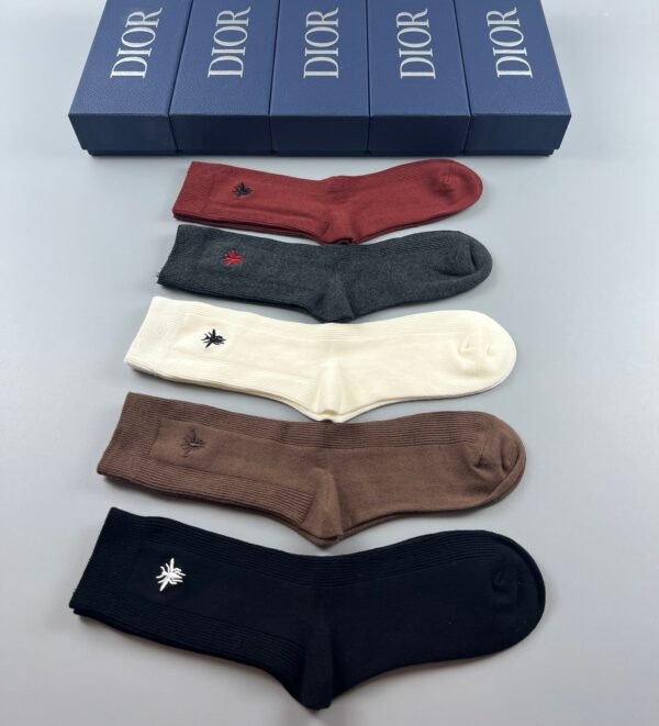 DIOR socks with bee logo 5 pairs per box