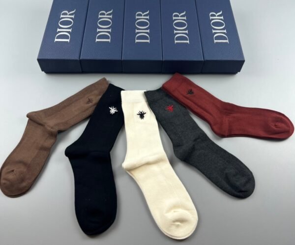 DIOR socks with bee logo 5 pairs per box