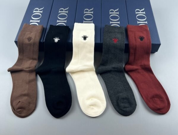 DIOR socks with bee logo 5 pairs per box