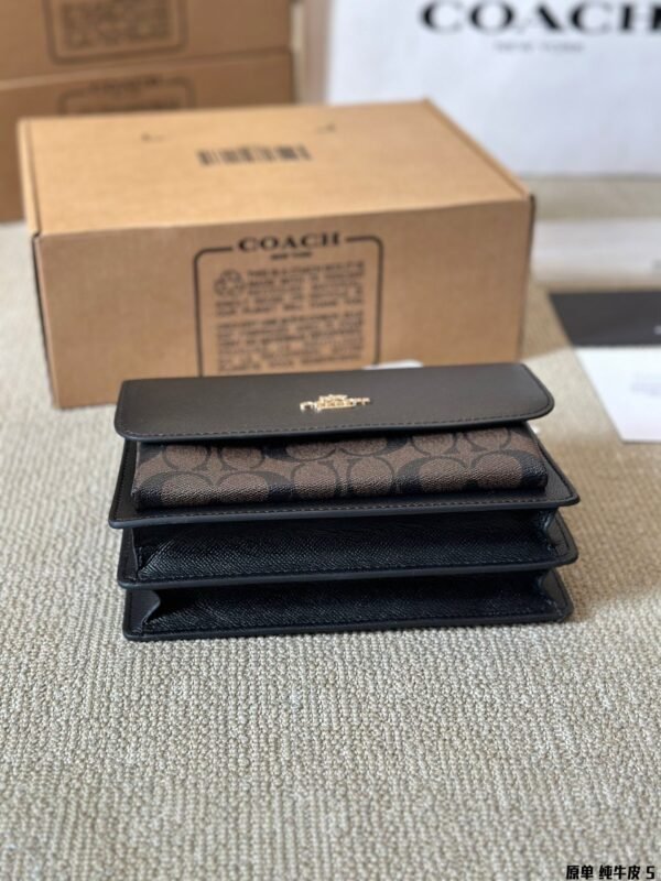 Coach Top quality genuine leather version Flap small square bag