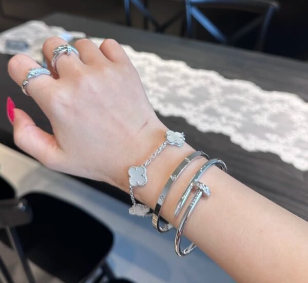 Van Cleef & Arpels silver bracelet white gemstone 1:1 premium version