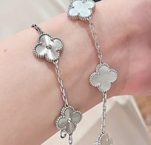 Van Cleef & Arpels silver bracelet white gemstone 1:1 premium version