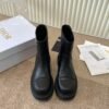 dior New genuine leather black Martin boots