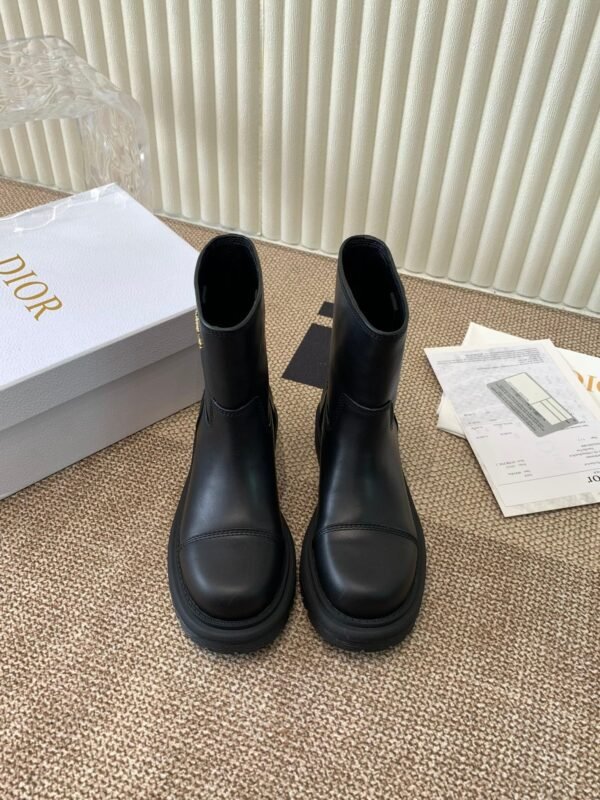 dior New genuine leather black Martin boots
