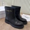 dior New genuine leather black Martin boots