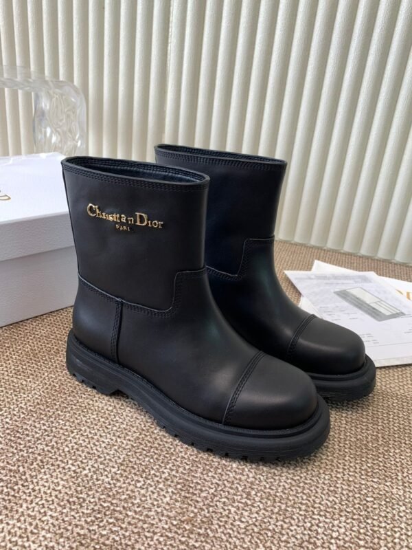 dior New genuine leather black Martin boots