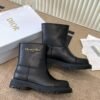 dior New genuine leather black Martin boots