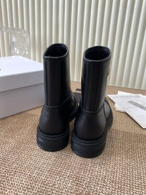 dior New genuine leather black Martin boots