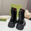 GUCCI New autumn and winter red and green matching series of short boots made of cowhide