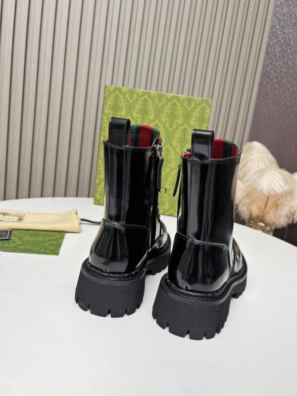 GUCCI New autumn and winter red and green matching series of short boots made of cowhide