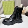 GUCCI New autumn and winter red and green matching series of short boots made of cowhide