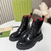 GUCCI New autumn and winter red and green matching series of short boots made of cowhide