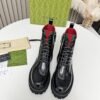 GUCCI New autumn and winter red and green matching series of short boots made of cowhide