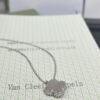 Van Cleef & Arpels Single Diamond Carved Clover Necklace