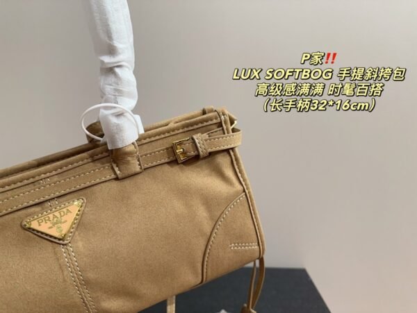 PRADA LUX SOFTBOG Handbag Crossbody Bag (Long Handle)