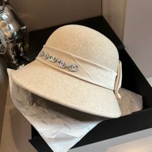Chanel 100% wool formal hat 57cm