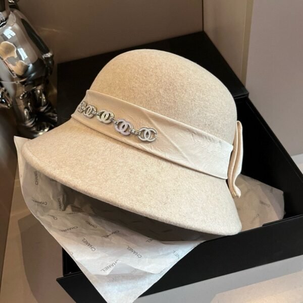 Chanel 100% wool formal hat 57cm