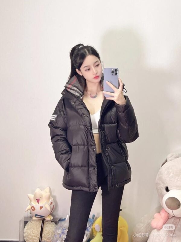 Burberry detachable hood long sleeve winter down jacket for men and women