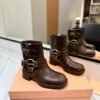 Miu Miu’s new runway style Dr. Martens riding boots, made of premium cowhide leather.
