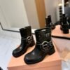 Miu Miu’s new runway style Dr. Martens riding boots, made of premium cowhide leather.