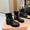 Miu Miu’s new runway style Dr. Martens riding boots, made of premium cowhide leather.