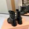 Miu Miu’s new runway style Dr. Martens riding boots, made of premium cowhide leather.