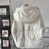 Moncler Solid color hooded short warm down jacket